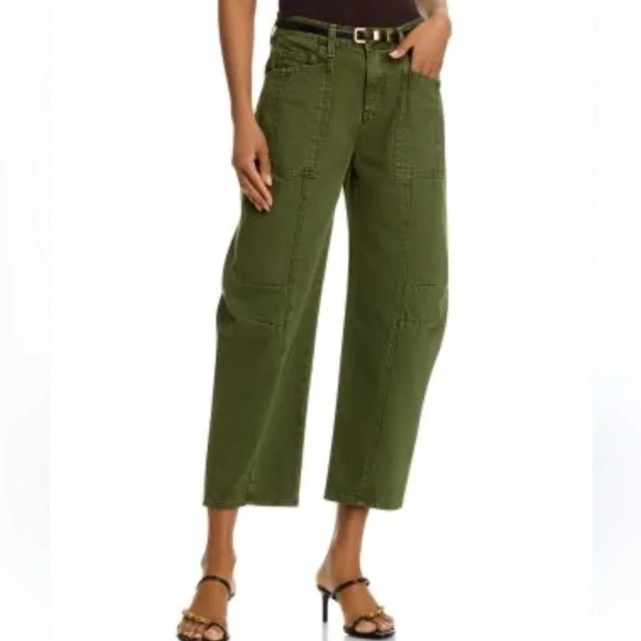 L’Agence Cody High Rise Rodeo Jeans Green High Waist Utility Barrel Leg Jeans 24 - Picture 1 of 13